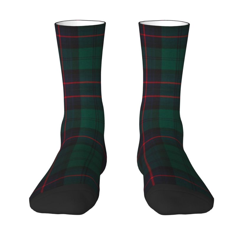 Black Tartan Plaid Unisex Socks-Multiple Options
