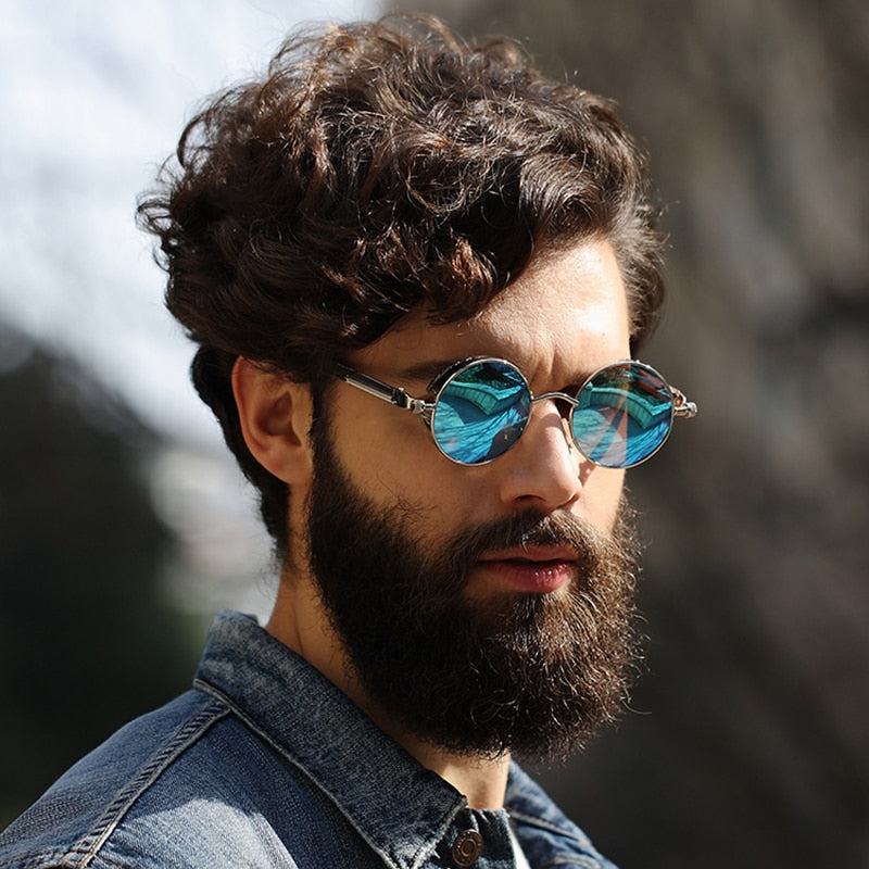 Gothic Steampunk Style Retro Round Unisex Sunglasses-Multiple Options