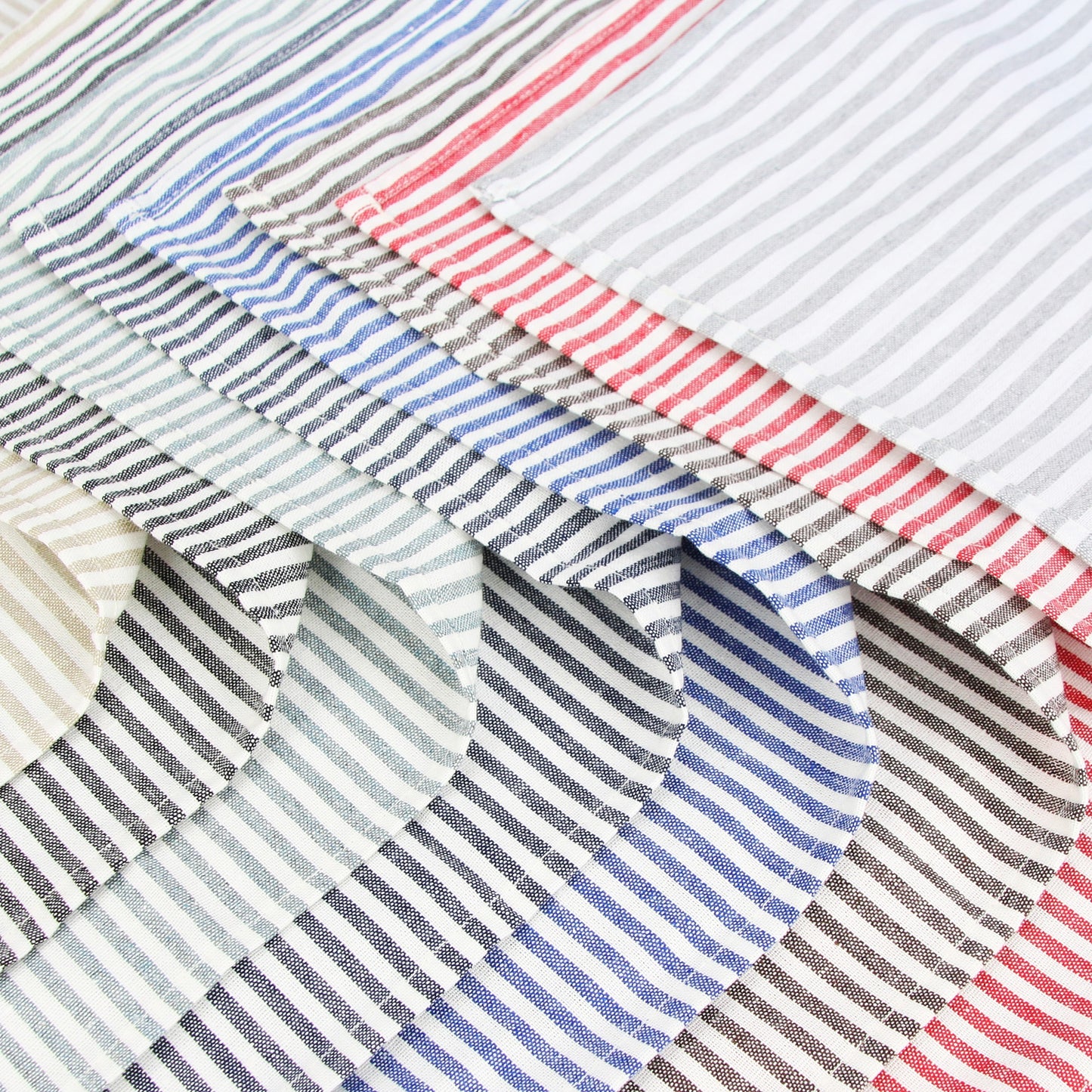 Striped Linen Cotton Blend Cloth Napkins Set of 12-Multiple Options
