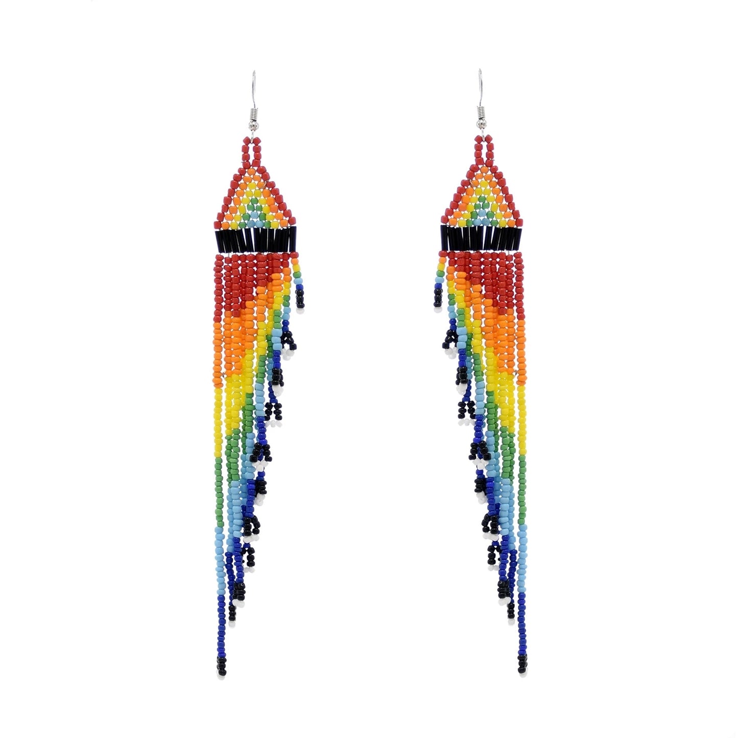 Beaded Bib Statement Choker Necklace/Earrings/Set-Multicolor