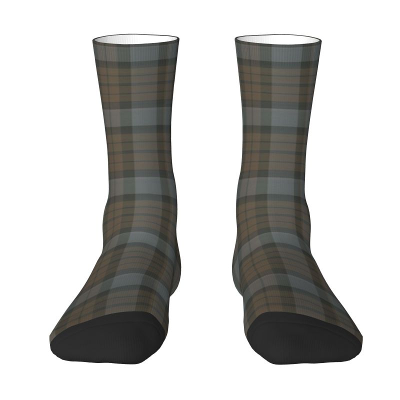 Black Tartan Plaid Unisex Socks-Multiple Options