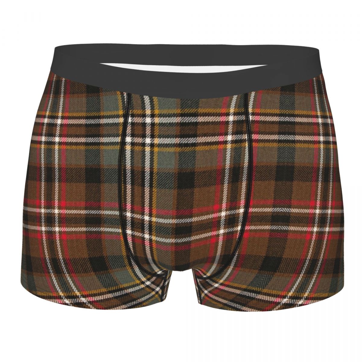 Ancient Scottish Tartan Underwear Print Geometric Plaid Boxer Short Briefs-Multiple Options