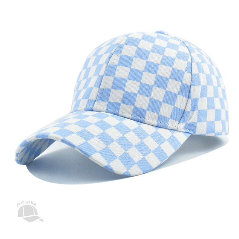 Checkerboard Unisex Ballcap-Black/White