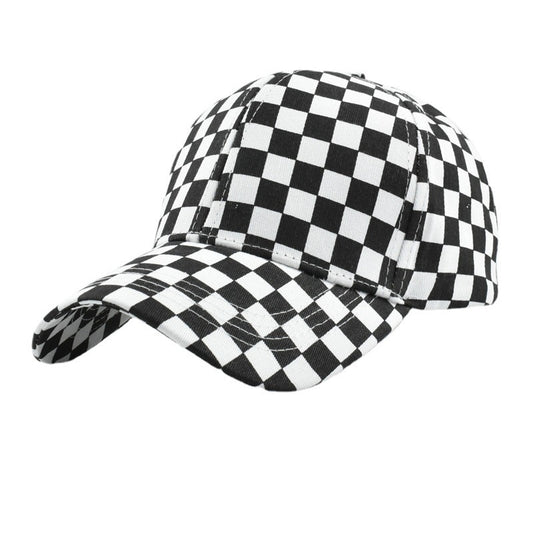 Checkerboard Unisex Ballcap-Black/White