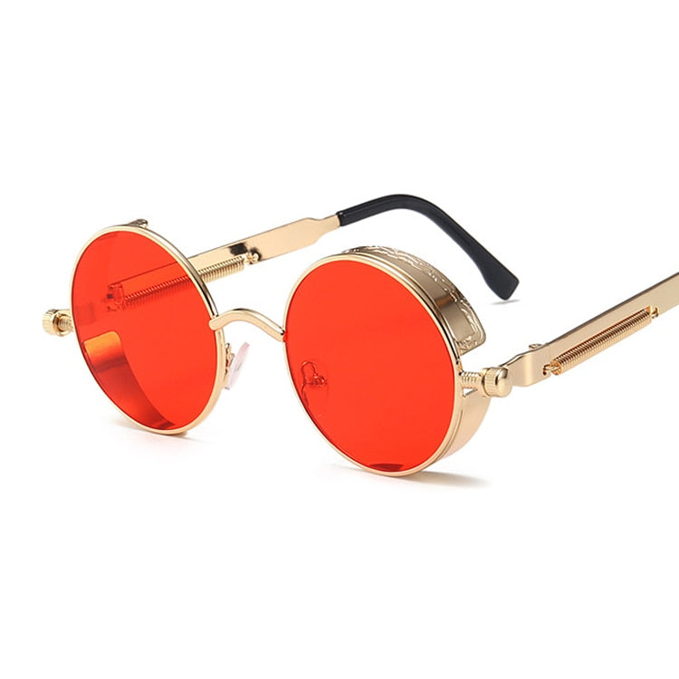Gothic Steampunk Style Retro Round Unisex Sunglasses-Multiple Options