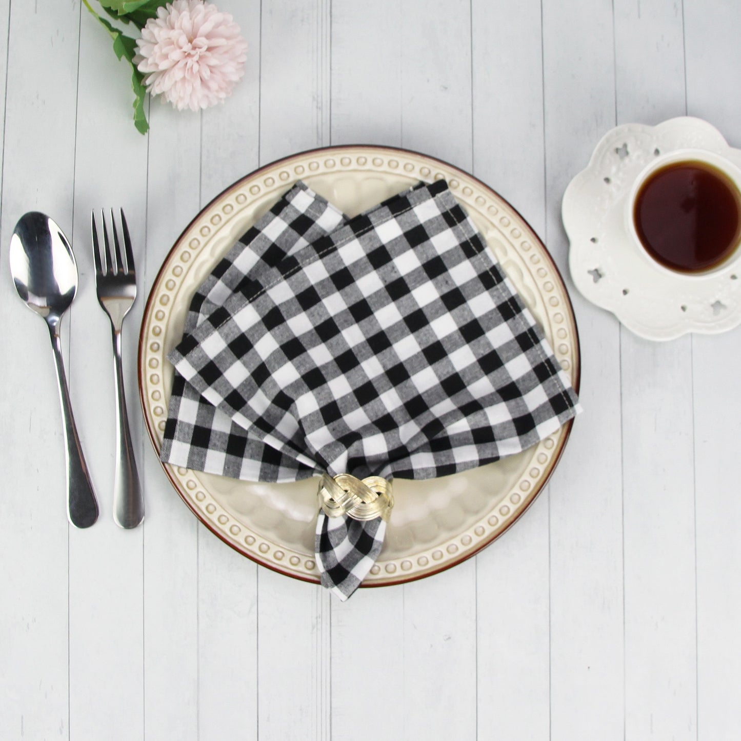 Plaid Checked Cloth Napkins Set of 12 Pcs-Multiple Options