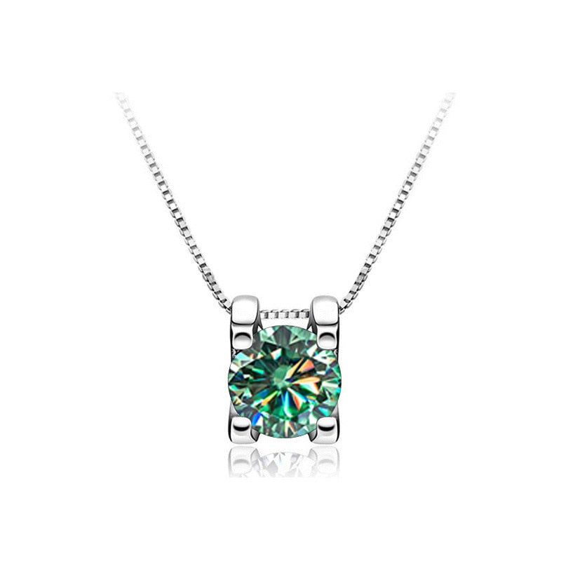 925 Sterling Silver Moissanite Pendant Necklace-Multiple Options