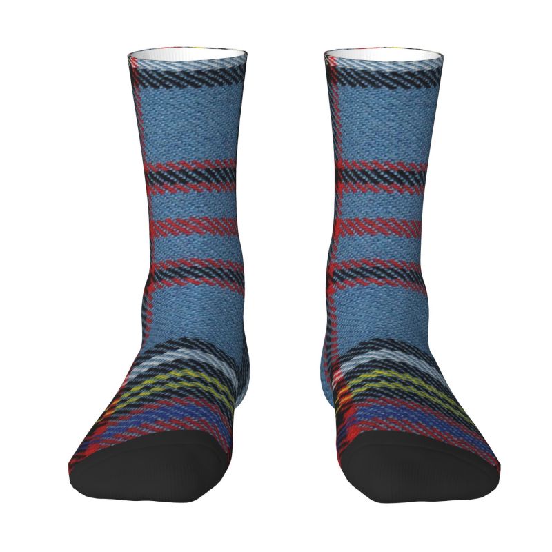 Black Tartan Plaid Unisex Socks-Multiple Options