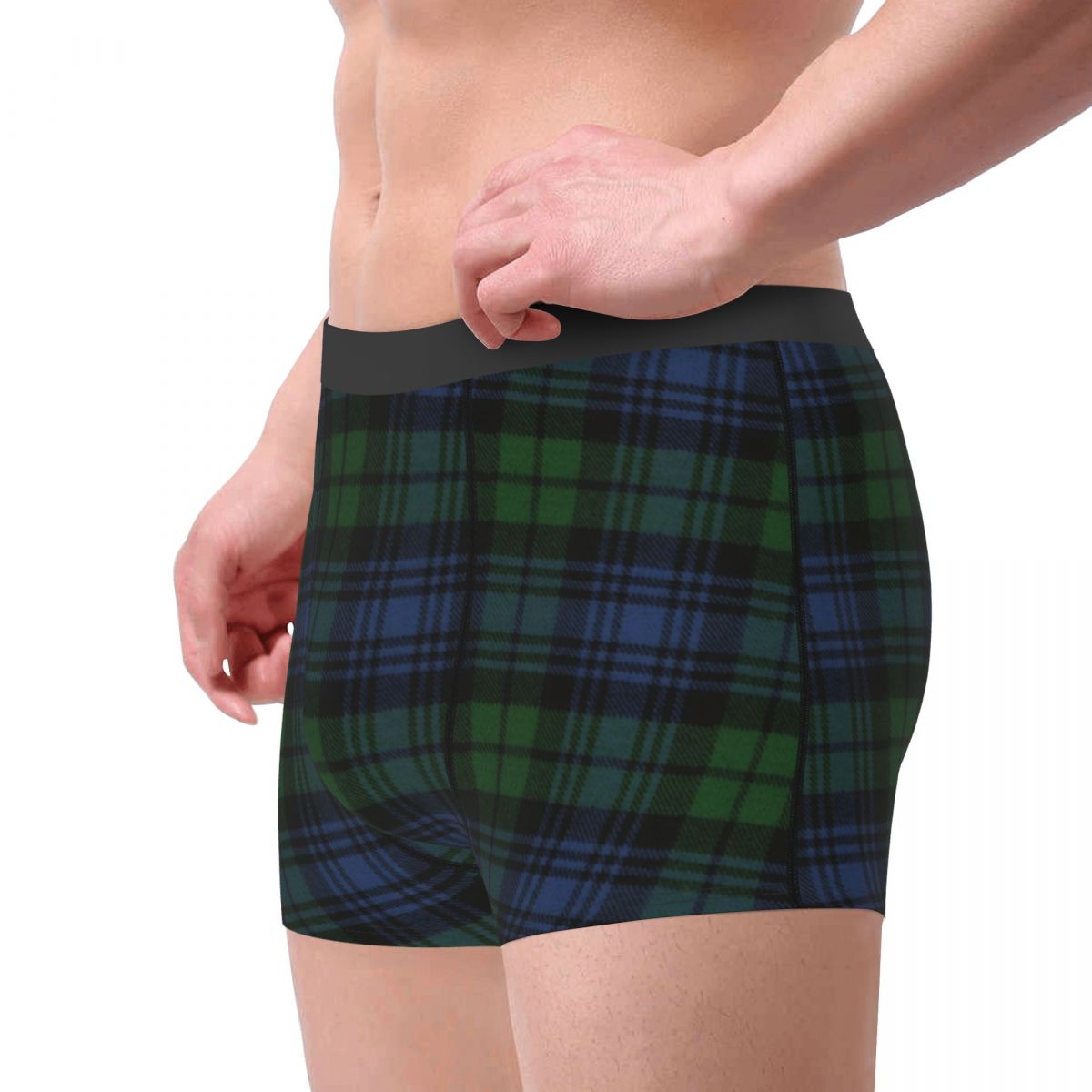 Ancient Scottish Tartan Underwear Print Geometric Plaid Boxer Short Briefs-Multiple Options