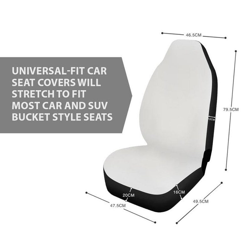 Black and White Polka dot Retro Vintage Style Polkadot Car Seat Covers Set SUV Universal Fit Front Bucket Seats Polkadots
