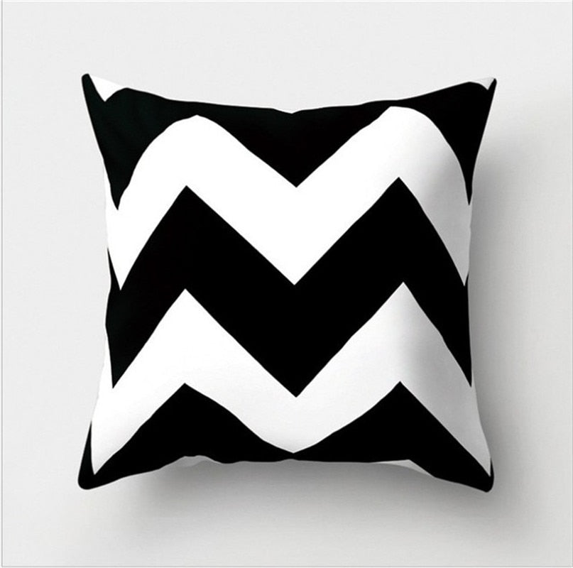 Black And White Throw Pillow Cushion Cover-Multiple Options