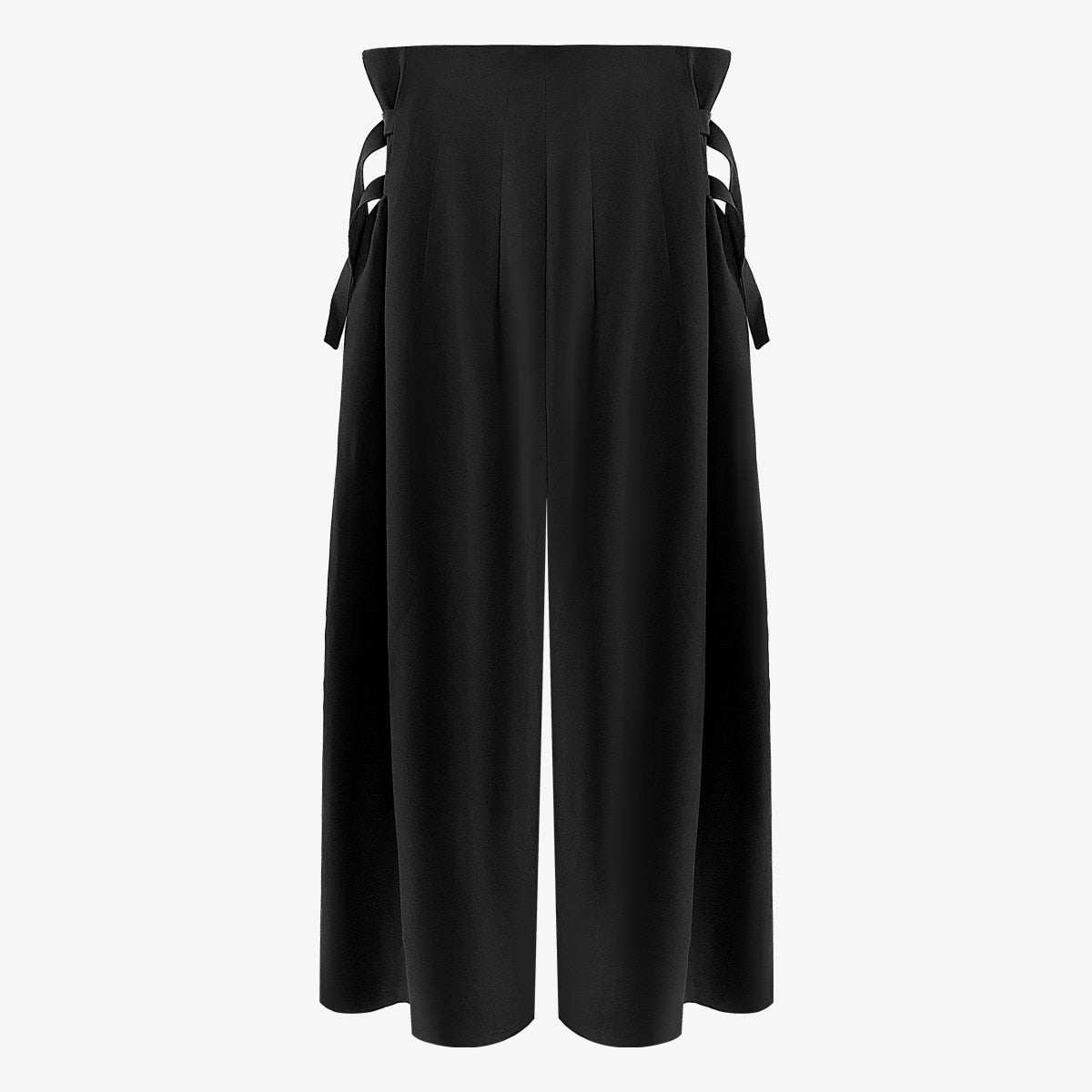High Waist Wide Leg Black Pants-Black