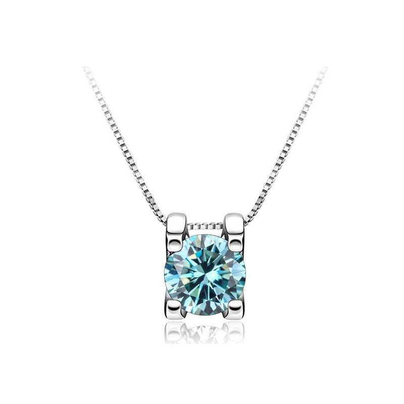 925 Sterling Silver Moissanite Pendant Necklace-Multiple Options