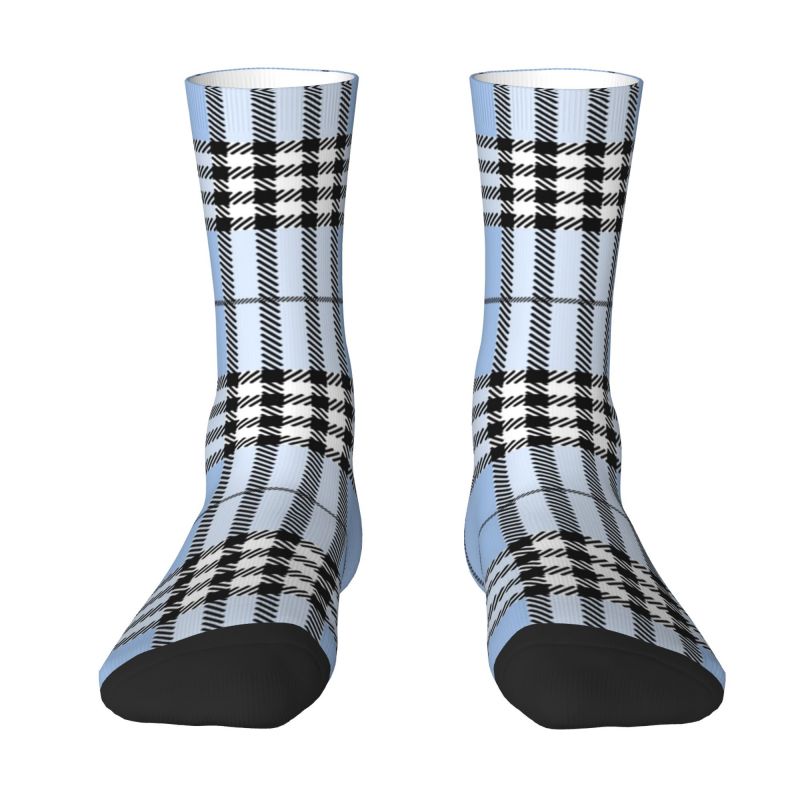 Black Tartan Plaid Unisex Socks-Multiple Options