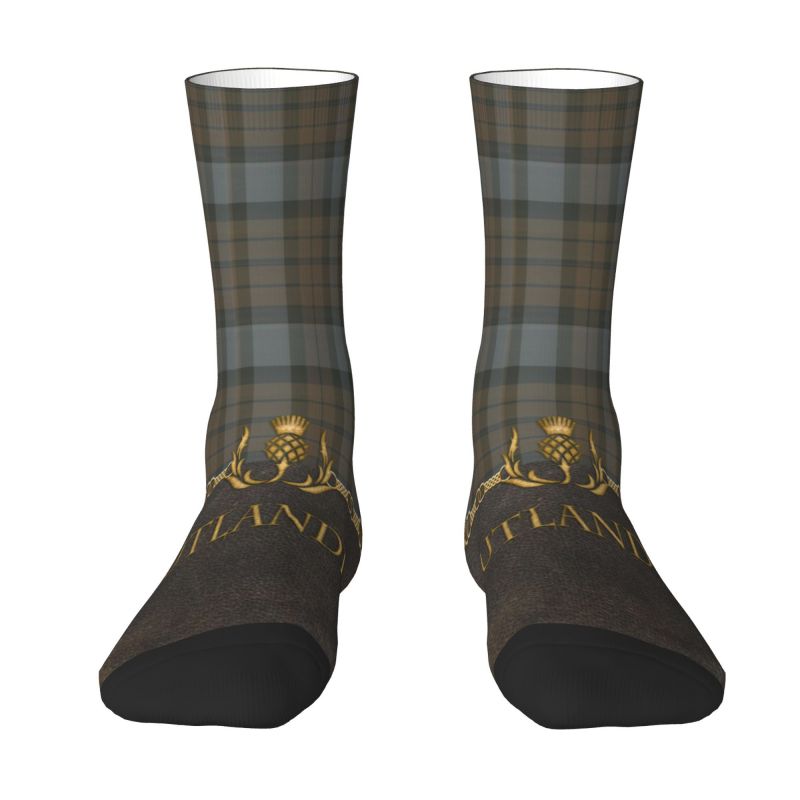 Black Tartan Plaid Unisex Socks-Multiple Options