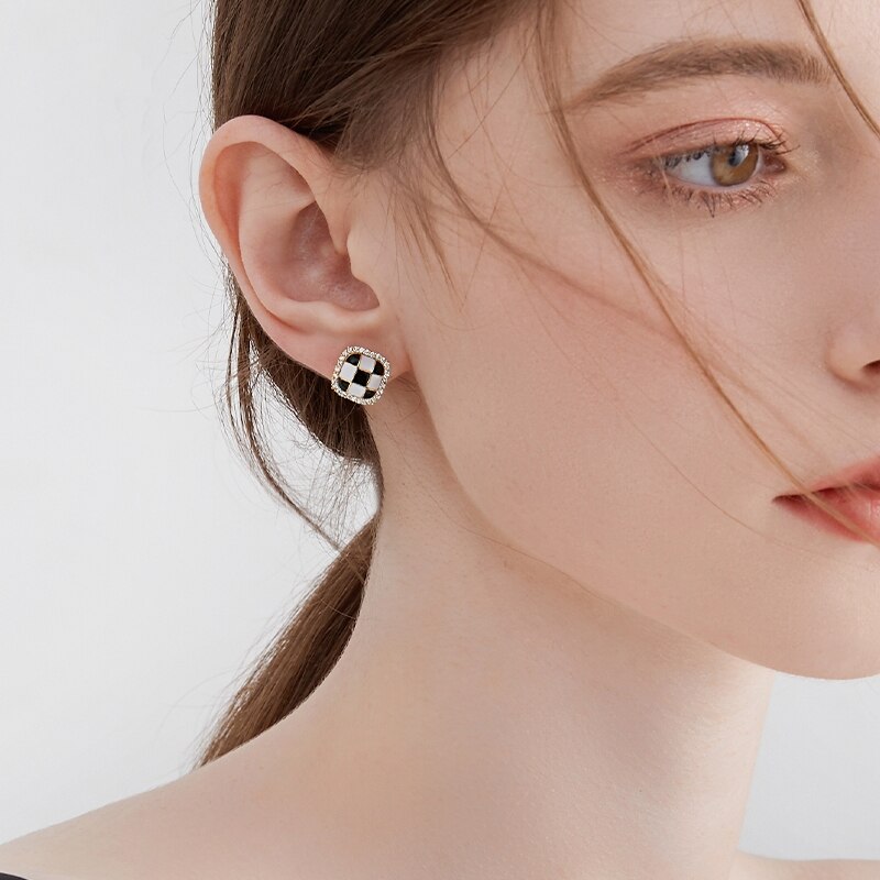 Black White Striped Drop Earrings-Multiple Options