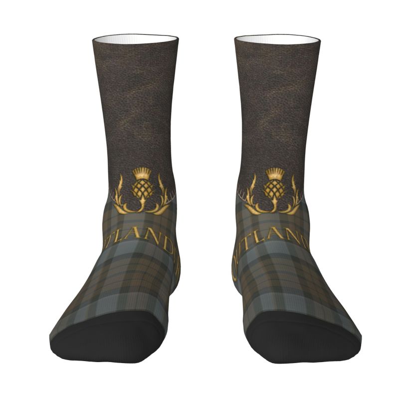 Black Tartan Plaid Unisex Socks-Multiple Options