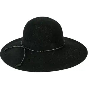 San Diego Hat Company Knit Floppy w/ Faux Leather Knot Trim Hat -Black