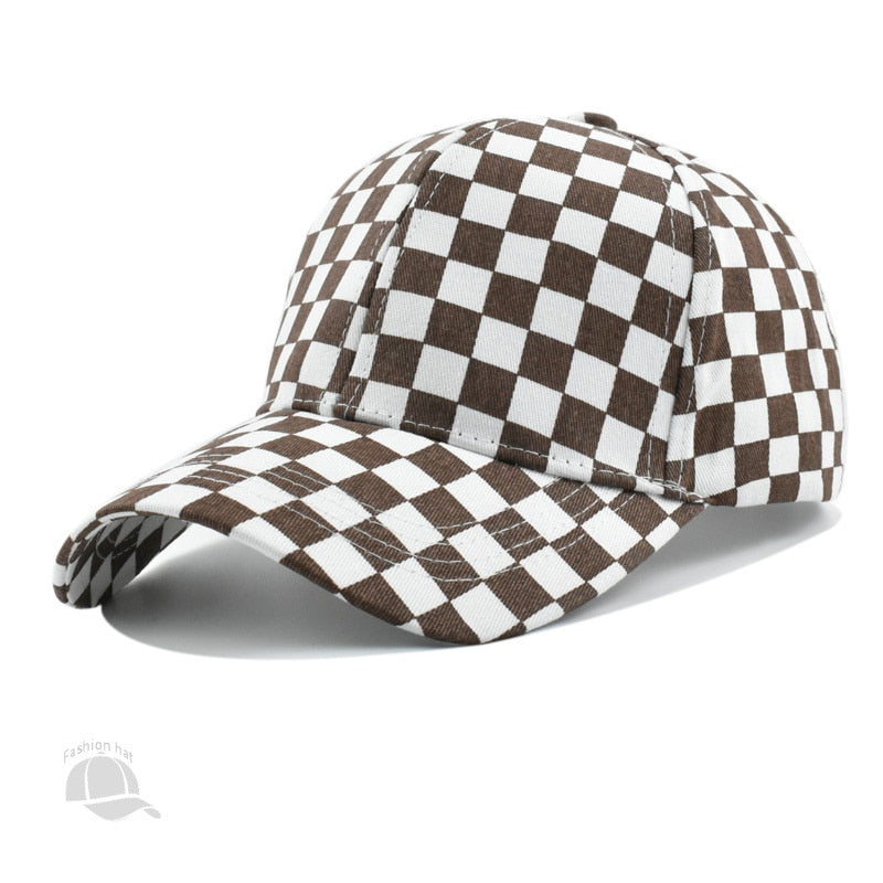 Checkerboard Unisex Ballcap-Black/White