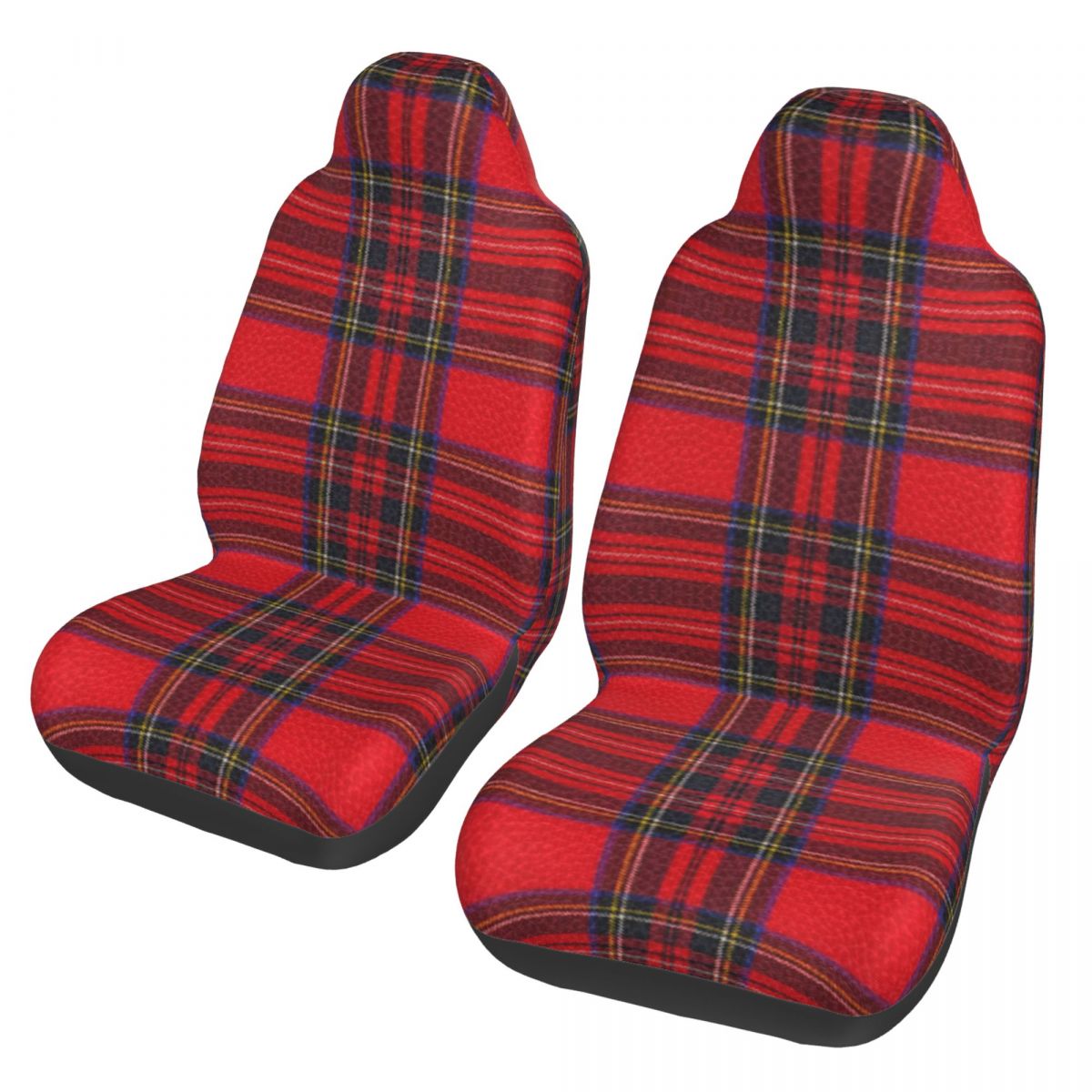 Classic Tartan Plaid Royal Stewart Scottish Car Seat Cover Custom Printing Universal Front Protector Accessories Cushion Set
