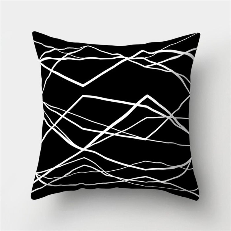 Black And White Throw Pillow Cushion Cover-Multiple Options