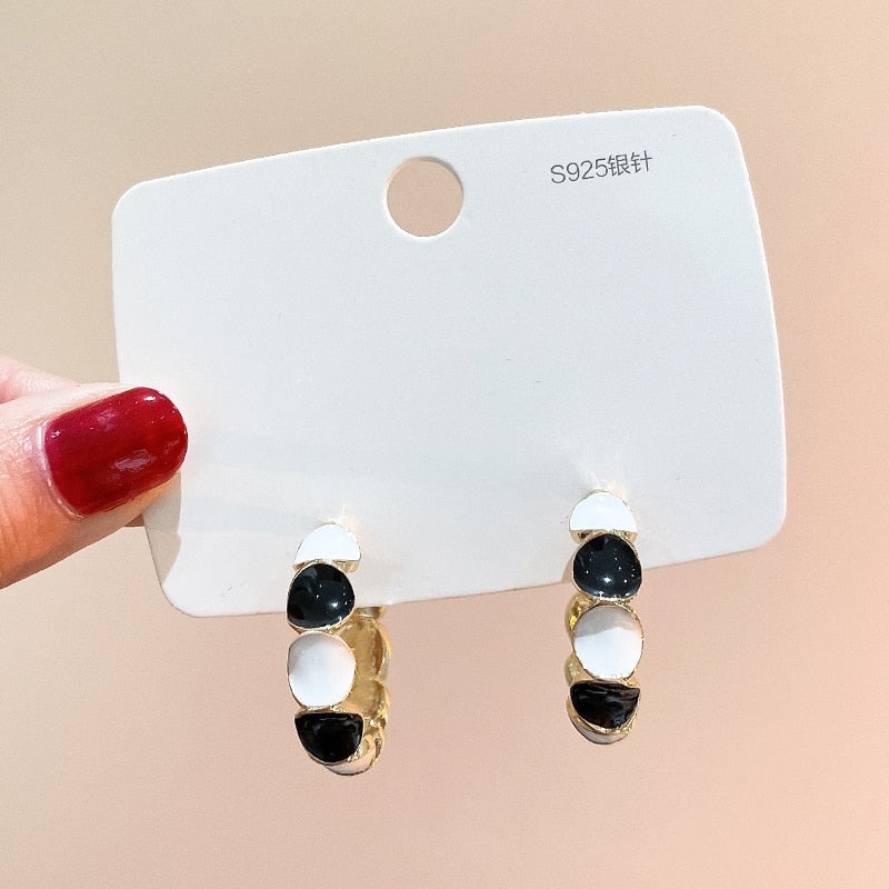 Black White Earrings-Multiple Options