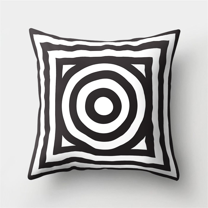 Black And White Throw Pillow Cushion Cover-Multiple Options