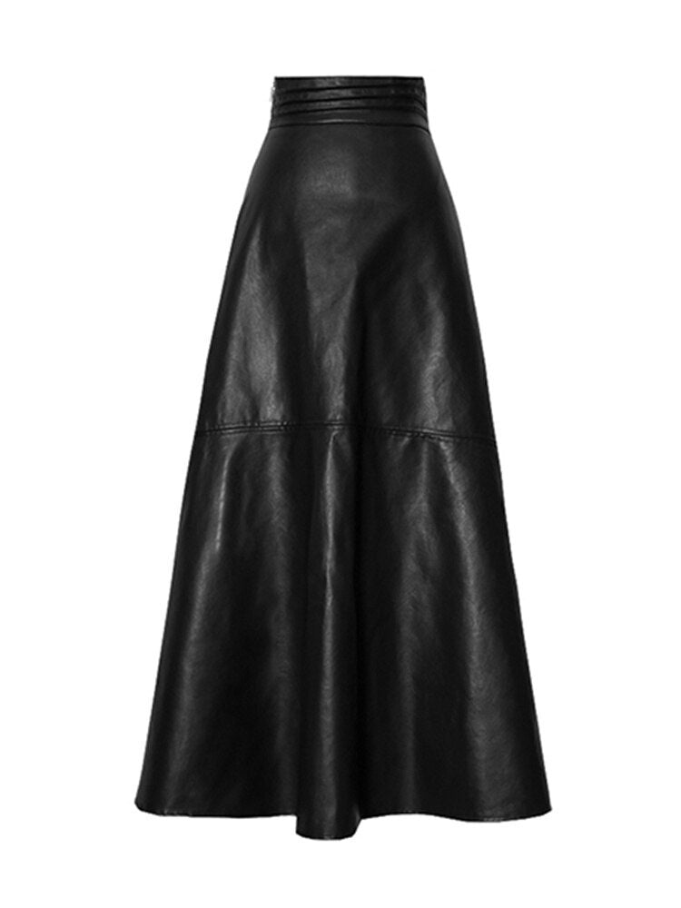 Faux Leather High Waist Midi Skirt-Multiple Options