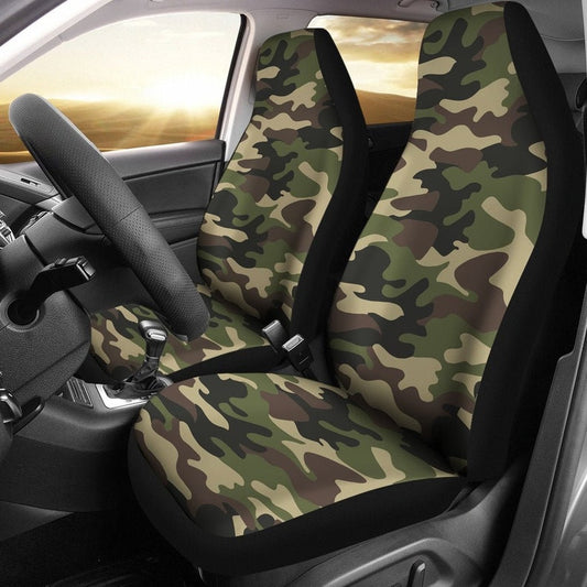 Army Green Camouflage Car Seat Covers Pair, 2 Front Car Seat Covers, Seat Cover for Car, Car Seat Protector, Car Accessory