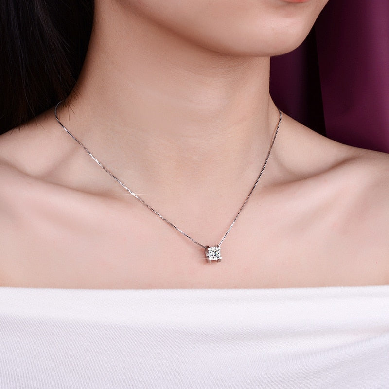 925 Sterling Silver Moissanite Pendant Necklace-Multiple Options