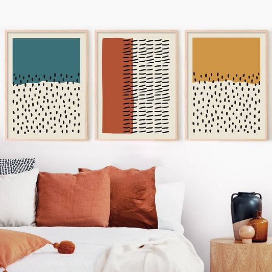 Boho Mid Century Modern Abstract Wall Art Prints-Multiple Options