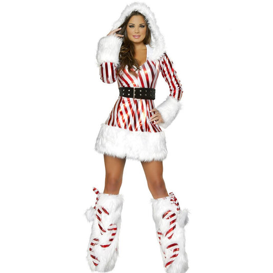 Hooded Santa Clause Cosplay Costume-Womens