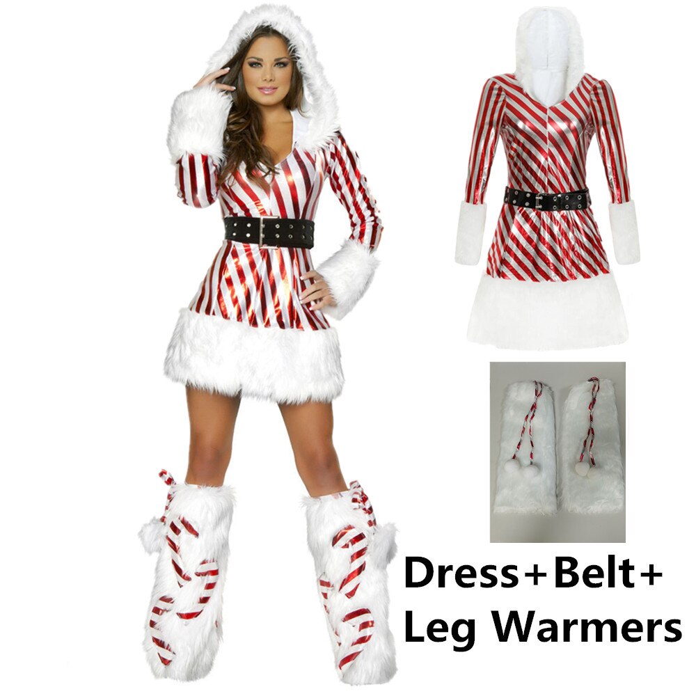 Hooded Santa Clause Cosplay Costume-Womens