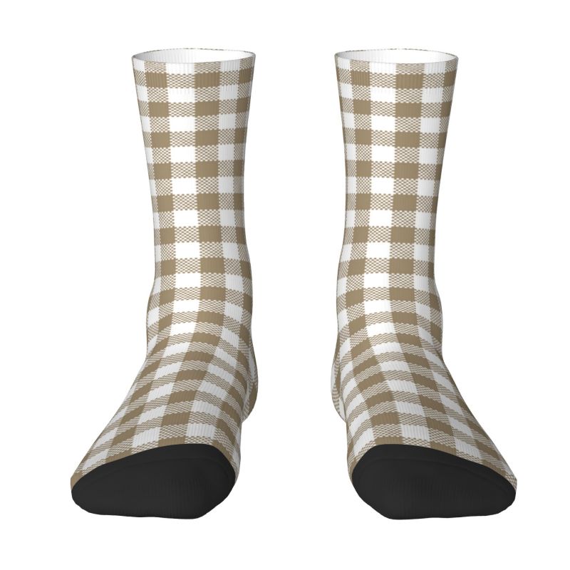 Black Tartan Plaid Unisex Socks-Multiple Options