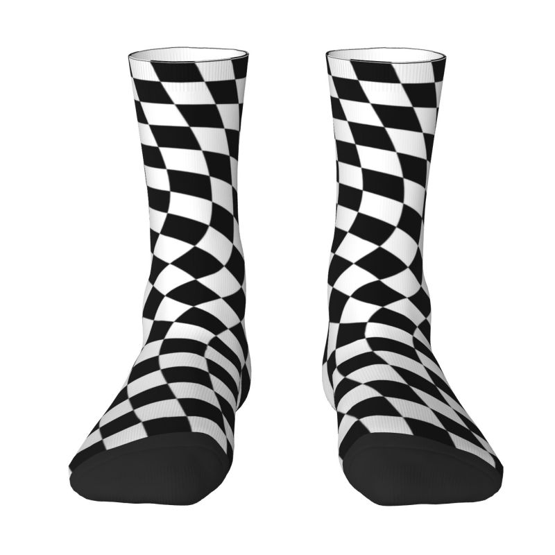 Black Tartan Plaid Unisex Socks-Multiple Options
