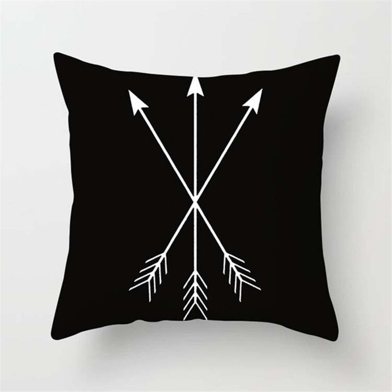 Black And White Throw Pillow Cushion Cover-Multiple Options