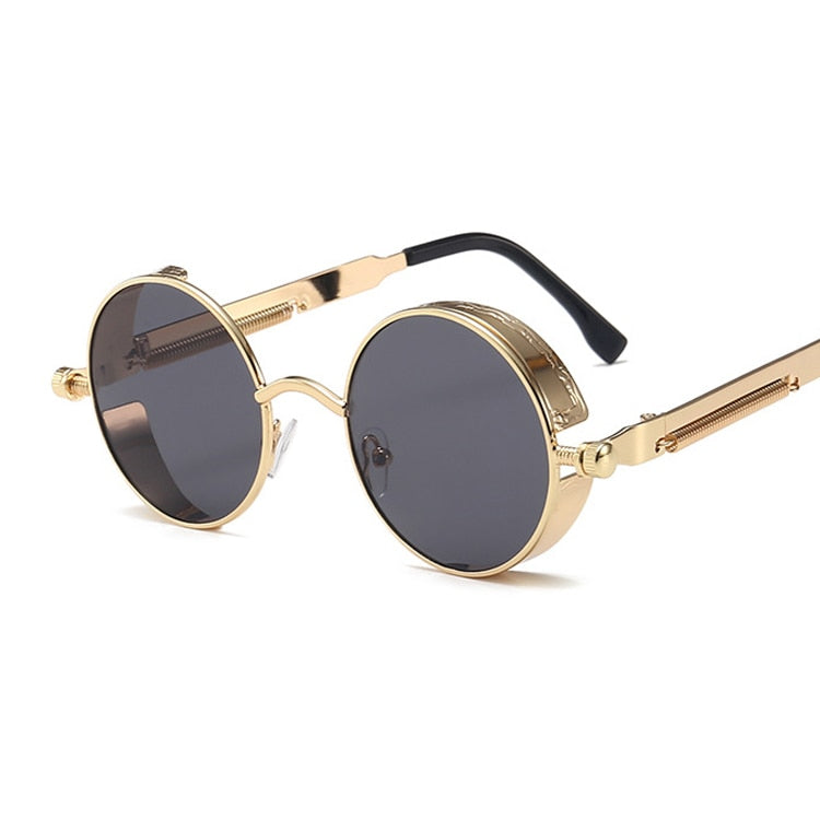 Gothic Steampunk Style Retro Round Unisex Sunglasses-Multiple Options