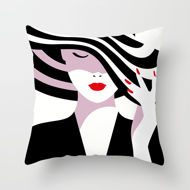 Black And White Throw Pillow Cushion Cover-Multiple Options