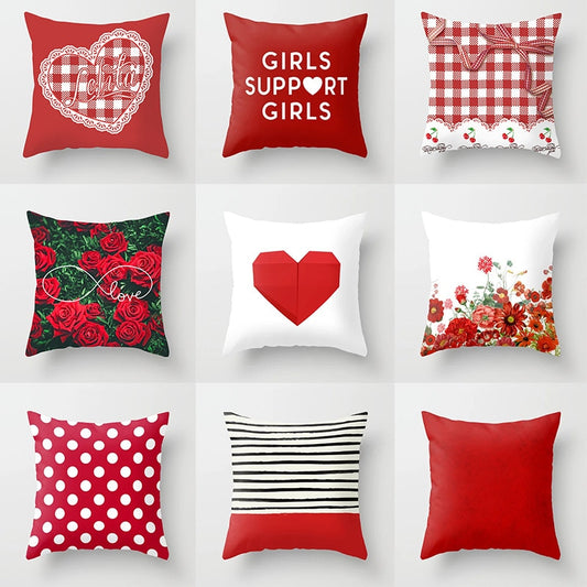 Red Pillow Covers-Multiple Options