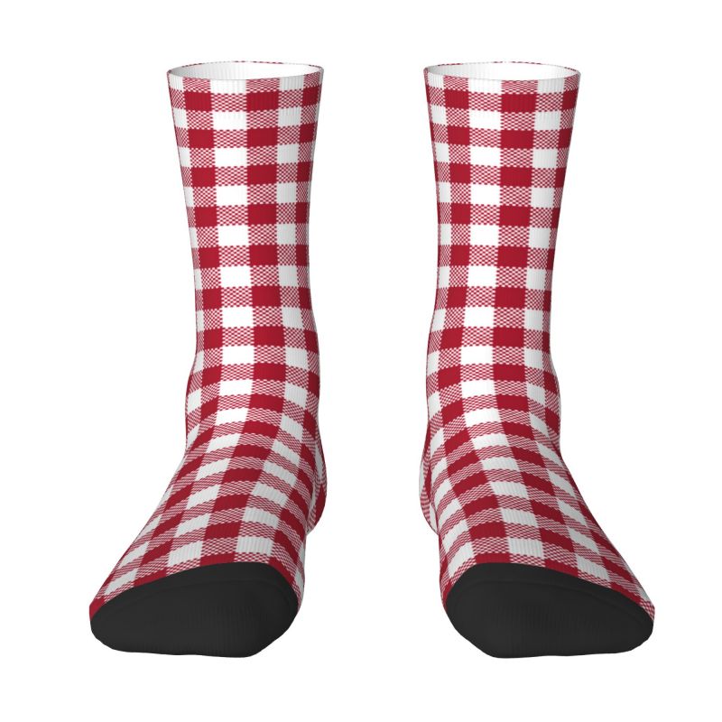Black Tartan Plaid Unisex Socks-Multiple Options