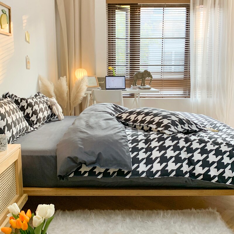 Houndstooth Bedding Set-Multiple Options