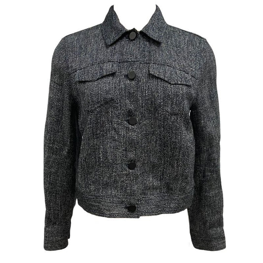 Theory Melange Trucker Jacket-Navy Multi NWT