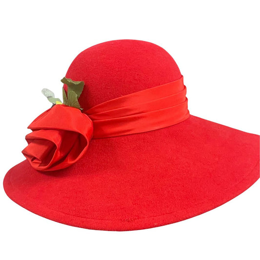Betmar Red Rose Hat-Red