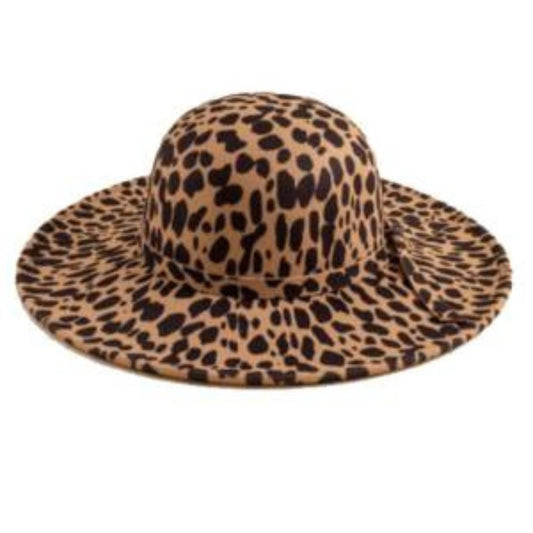 Francesca's Rosslynn Dot Floppy Hat-Leopard