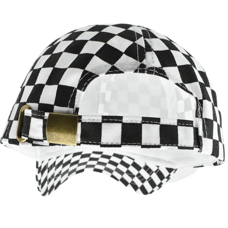 Checkerboard Unisex Ballcap-Black/White