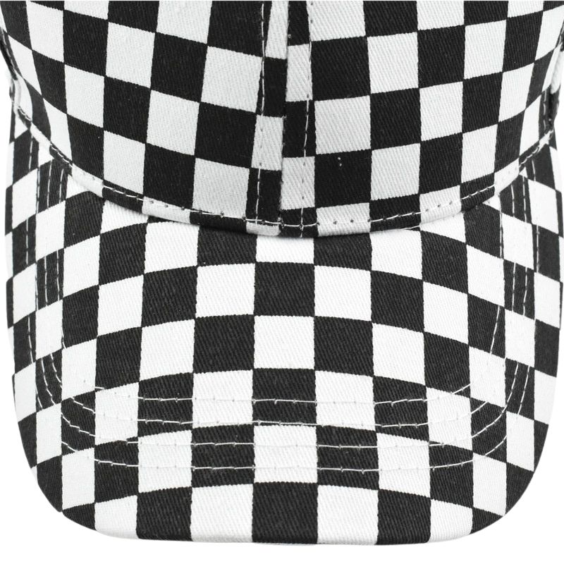 Checkerboard Unisex Ballcap-Black/White