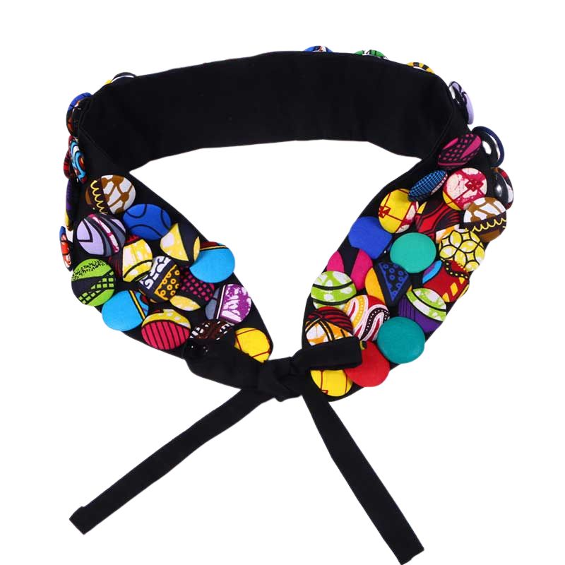 African Ankara Button Necklace/Belt