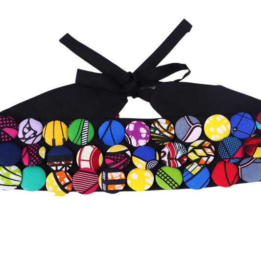 African Ankara Button Necklace/Belt