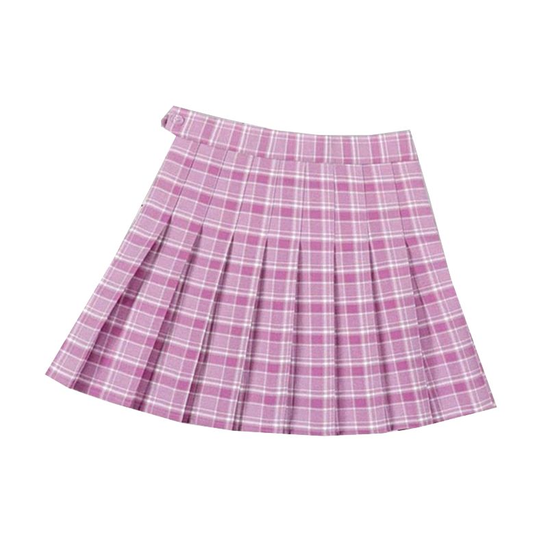 High Waist Pleated A-line Skirts-Purple/Multiple Options