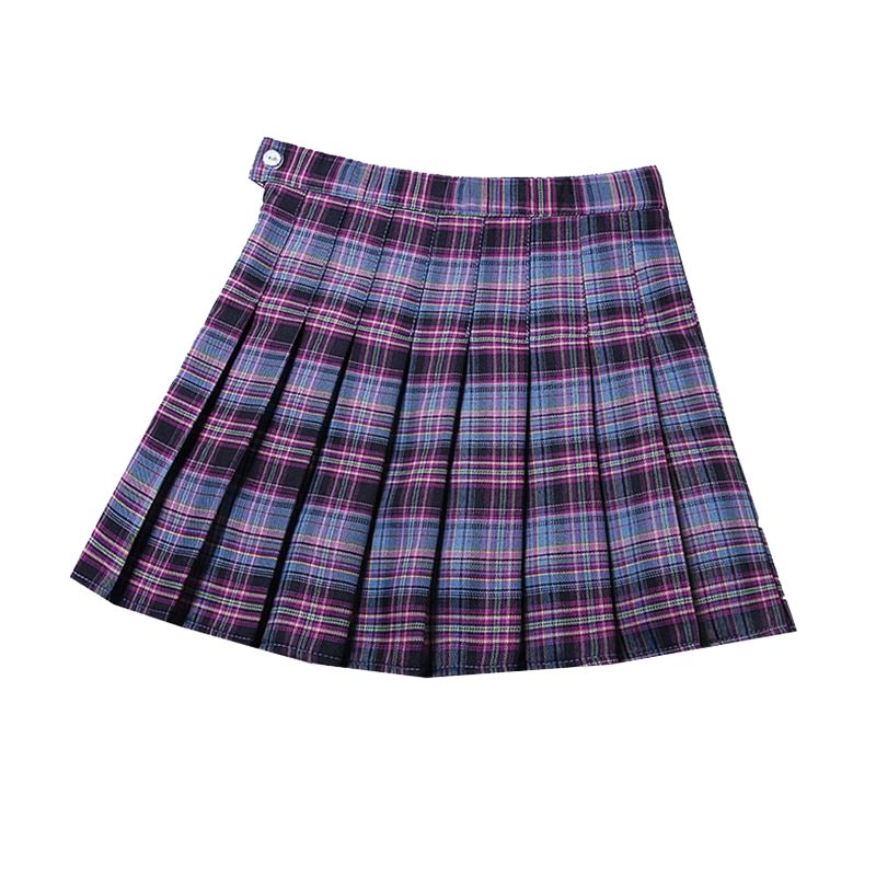 High Waist Pleated A-line Skirts-Purple/Multiple Options